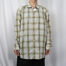 画像2: 2013AW Patagonia オンブレーチェック柄 ナイロン×ポリエステル シャツ XL (2)