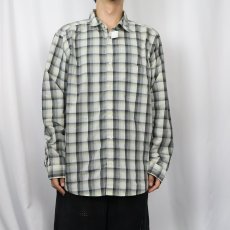 画像2: 2013SS Patagonia チェック柄 ナイロン×ポリエステル シャツ L (2)