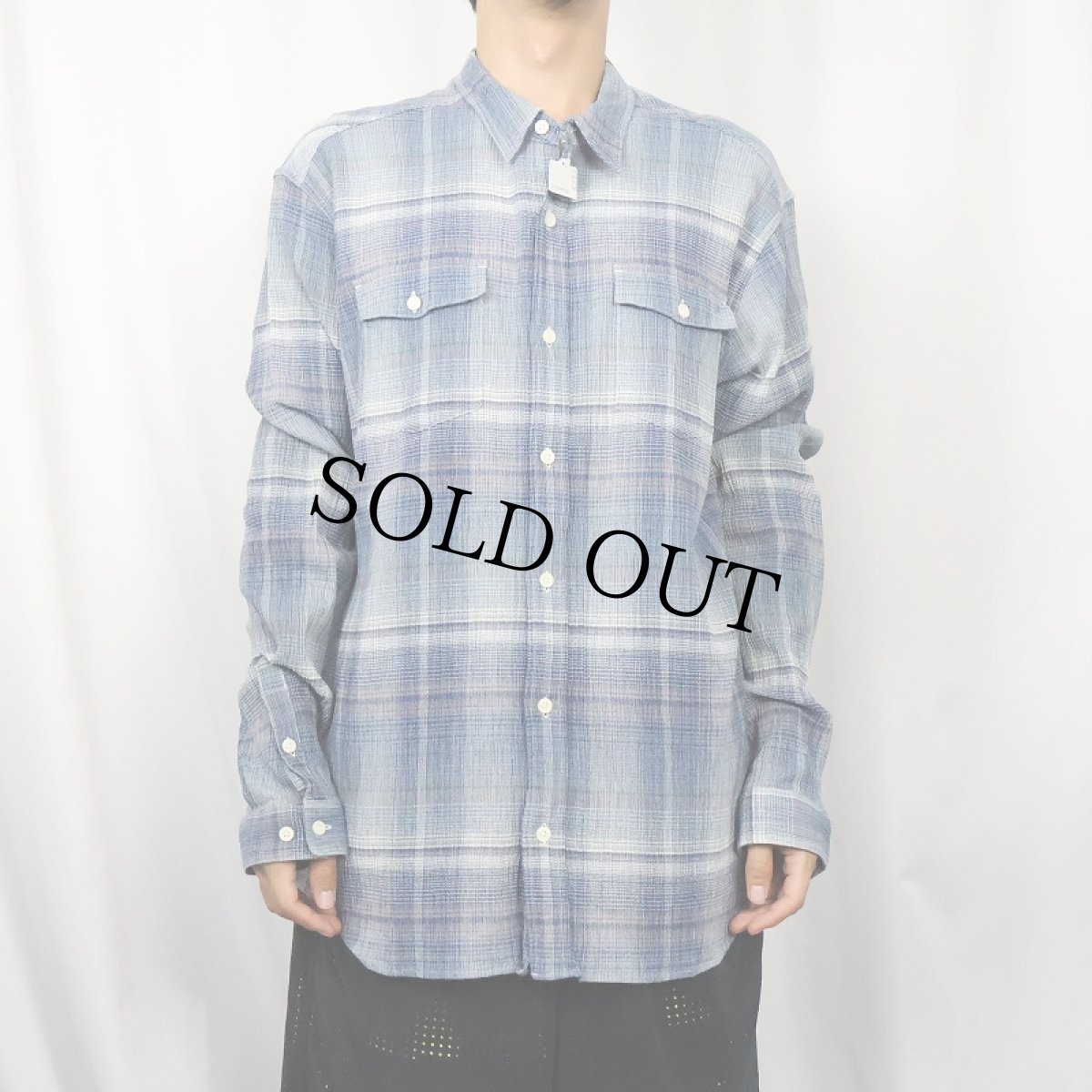 画像2: 2015SS Patagonia "ORGANIC COTTON" オンブレーチェック柄 ちりめんシャツ XL (2)