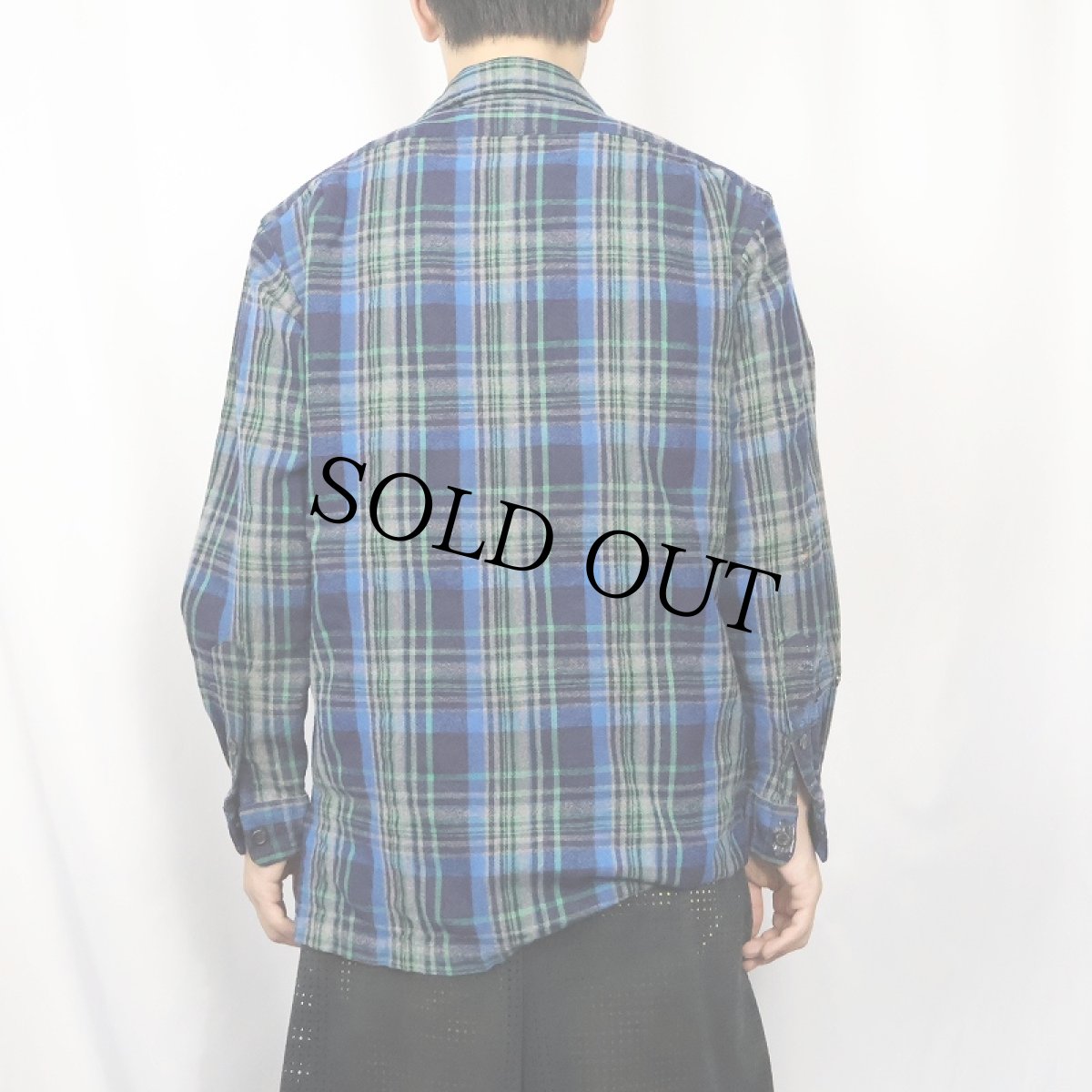 画像3: 90's POLO Ralph Lauren USA製 チェック柄 ウールオープンカラーシャツ S (3)