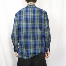 画像3: 90's POLO Ralph Lauren USA製 チェック柄 ウールオープンカラーシャツ S (3)