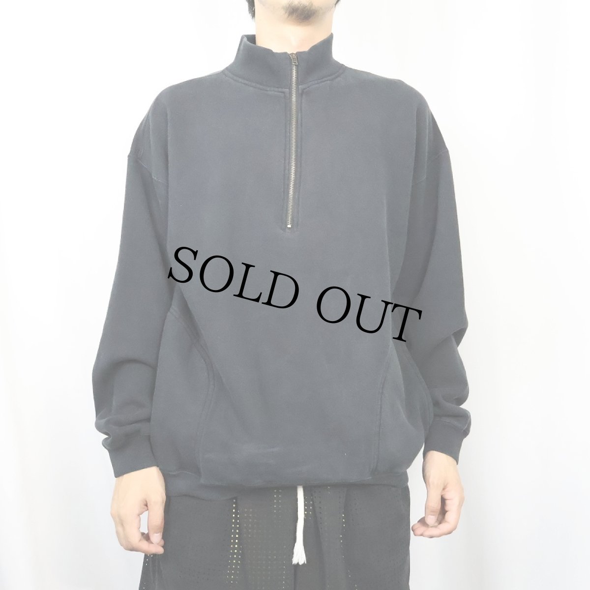 画像2: 90's GAP KOREA製 ハーフジップスウェット BLACK S (2)