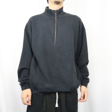 画像2: 90's GAP KOREA製 ハーフジップスウェット BLACK S (2)