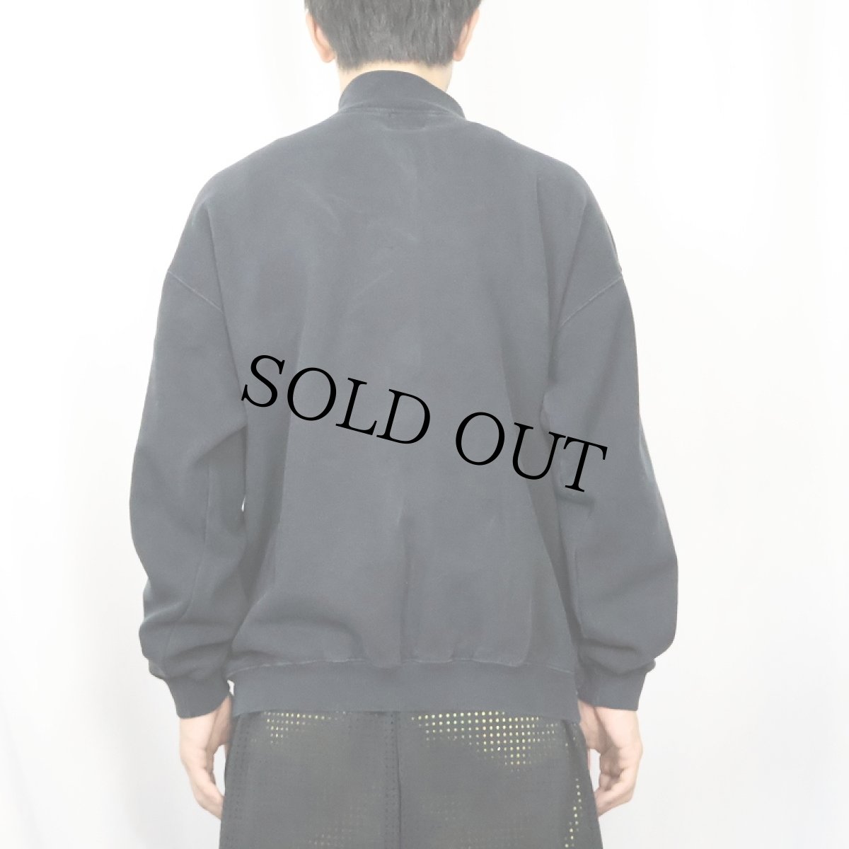 画像3: 90's GAP KOREA製 ハーフジップスウェット BLACK S (3)