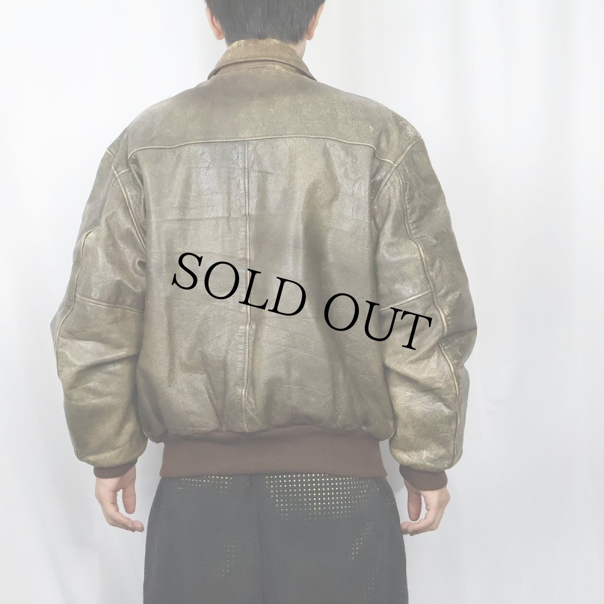 画像3: 80's L.L.Bean A-2 TYPE USA製 レザーフライトジャケット SIZE42 (3)