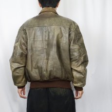 画像3: 80's L.L.Bean A-2 TYPE USA製 レザーフライトジャケット SIZE42 (3)