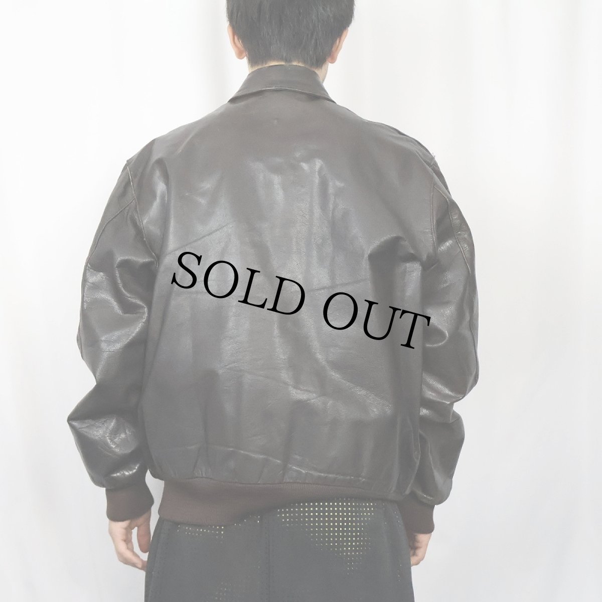 画像3: 70〜80's L.L.Bean A-2 TYPE USA製 レザーフライトジャケット BROWN SIZE44 (3)