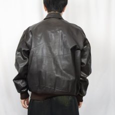 画像3: 70〜80's L.L.Bean A-2 TYPE USA製 レザーフライトジャケット BROWN SIZE44 (3)