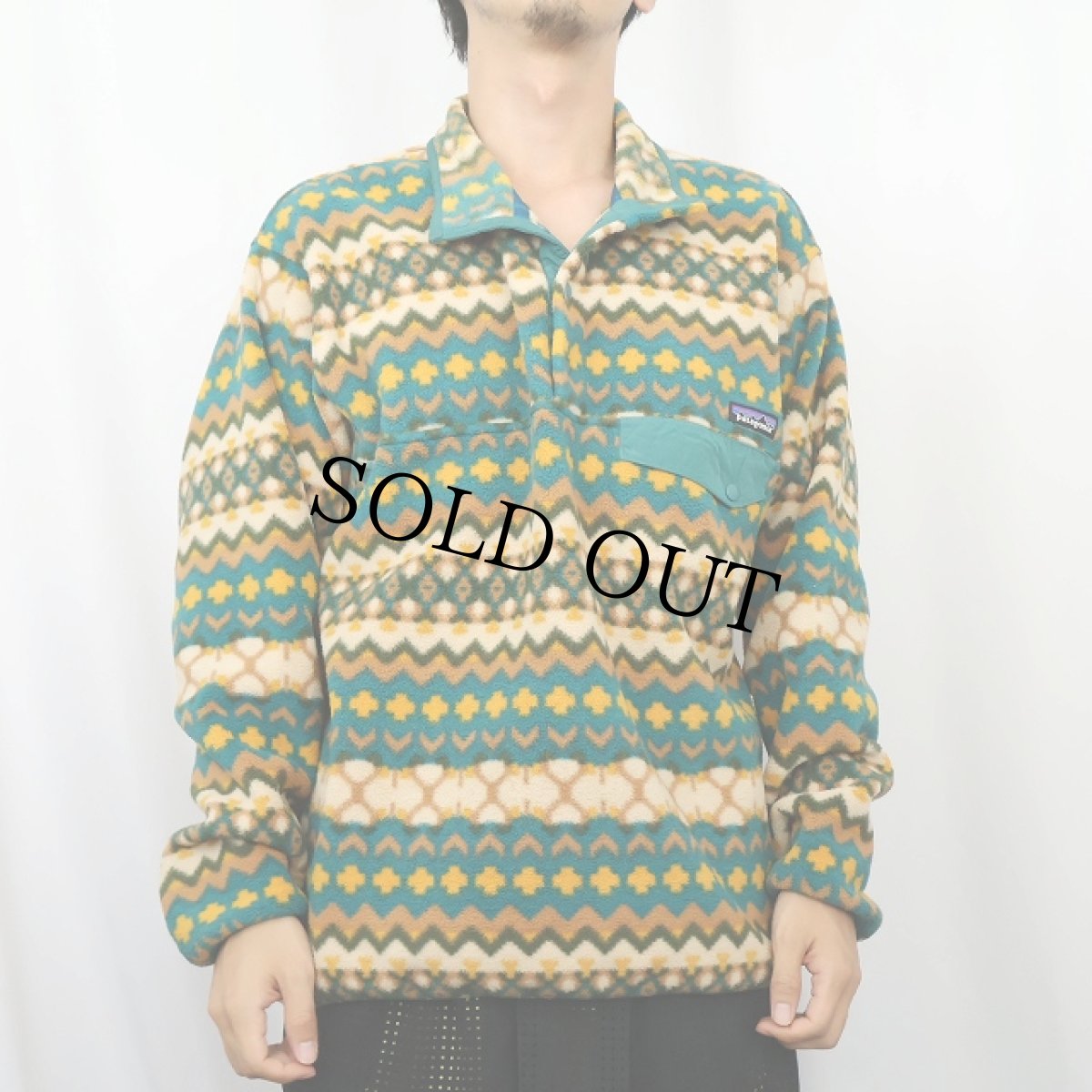 画像2: 2015AW patagonia 総柄 スナップT M (2)