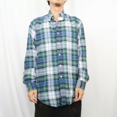 画像2: 90's Brooks Brothers USA製 チェック柄 コットンボタンダウンシャツ M (2)