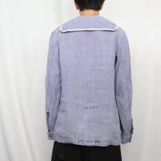画像3: 50〜60's FRENCH MILITARY リネンセーラーシャツ (3)