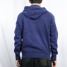 画像3: POLO Ralph Lauren REVERSE WEAVE TYPE ロゴ刺繍 裏サーマル スウェットジップパーカー NAVY M (3)