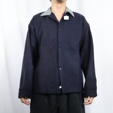 画像2: 60's Sager Glove Corporation ウールシャツジャケット NAVY SIZE42 (2)