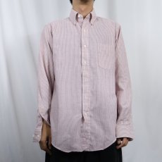 画像3: 70〜80's Paddock Club By ARROW USA製 ストライプ柄 ポリエステル×コットンボタンダウンシャツ 15 1/2-34 (3)