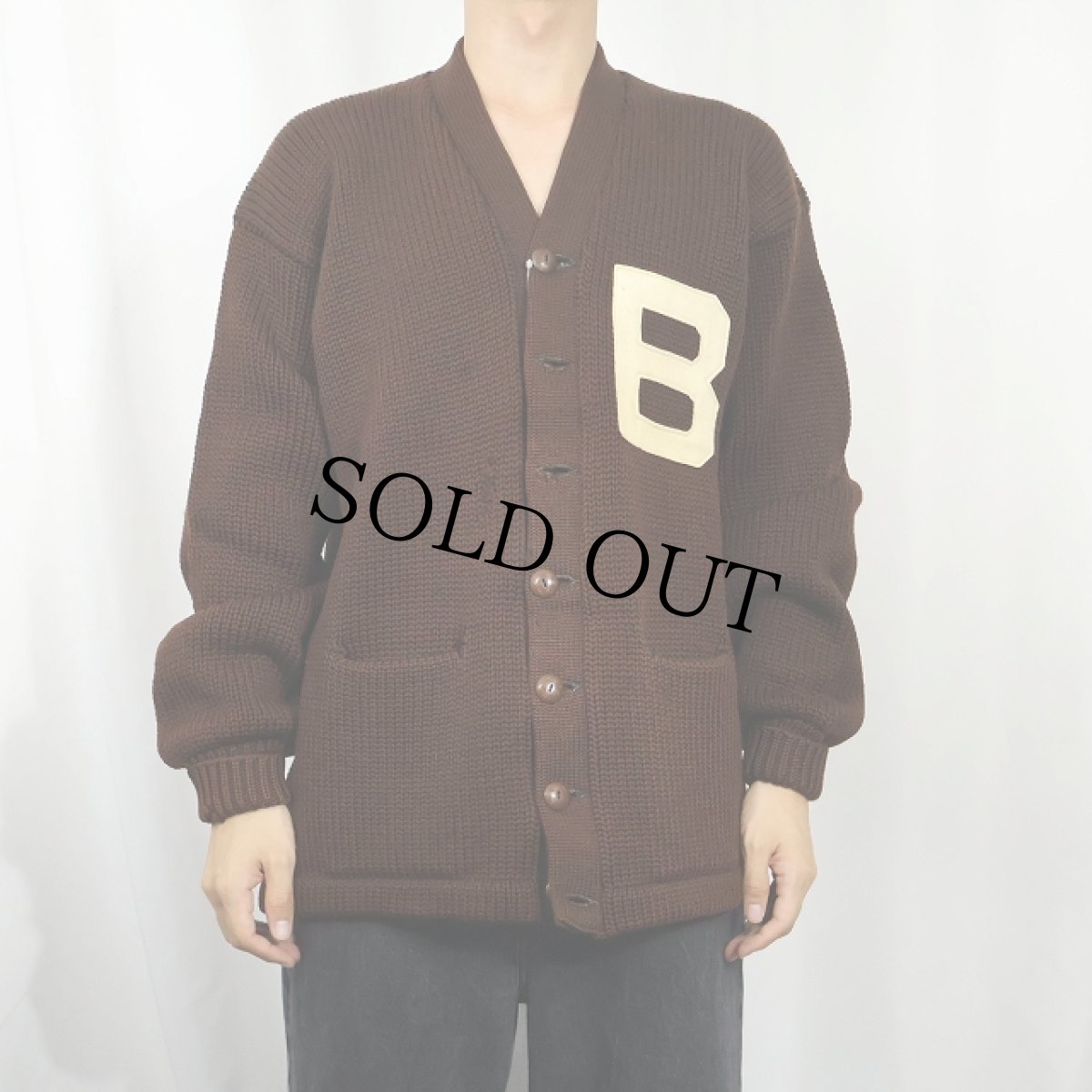 画像2: 50's W.A. HENRY INC. レタードニットカーディガン (2)