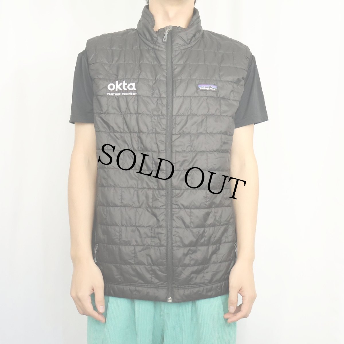 画像2: 2019SS Patagonia "okta PARTNER CONNECT" 刺繍付き ナノパフベスト BLACK L (2)