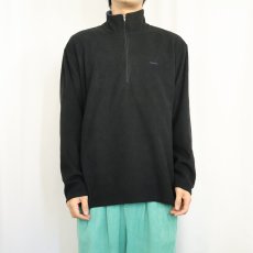 画像2: 90's Patagonia USA製 "capilene" ロゴ刺繡 ハーフジップフリースジャケット BLACK L (2)