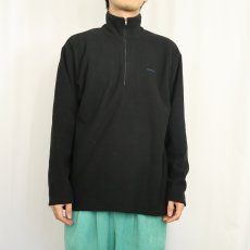 画像2: 90's Patagonia USA製 "capilene" ロゴ刺繡 ハーフジップフリースジャケット BLACK L (2)