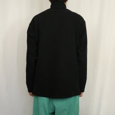 画像3: 90's Patagonia USA製 "capilene" ロゴ刺繡 ハーフジップフリースジャケット BLACK L (3)