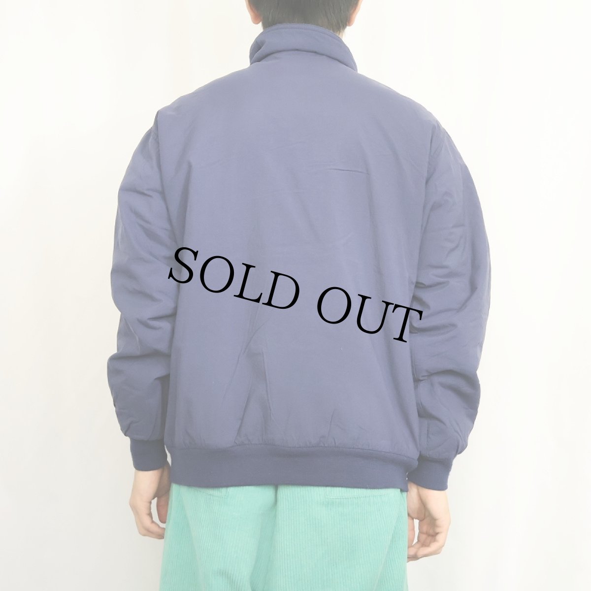 画像3: 90's Eddie Bauer 裏フリース ナイロンジップジャケット NAVY L (3)