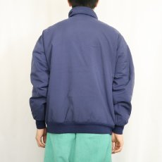 画像3: 90's Eddie Bauer 裏フリース ナイロンジップジャケット NAVY L (3)