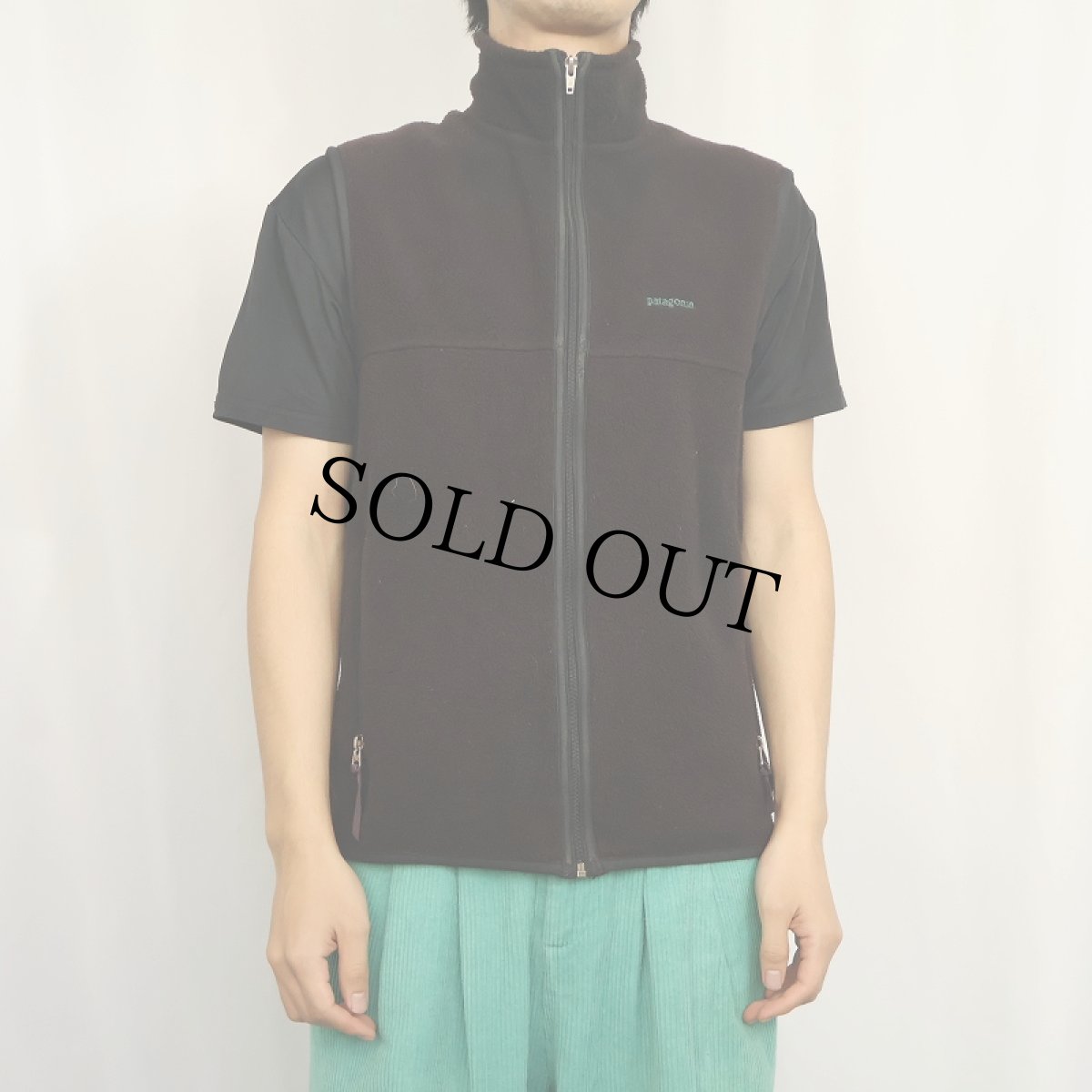 画像2: 90's Patagonia USA製 シンチラフリースベスト BLACK M (2)