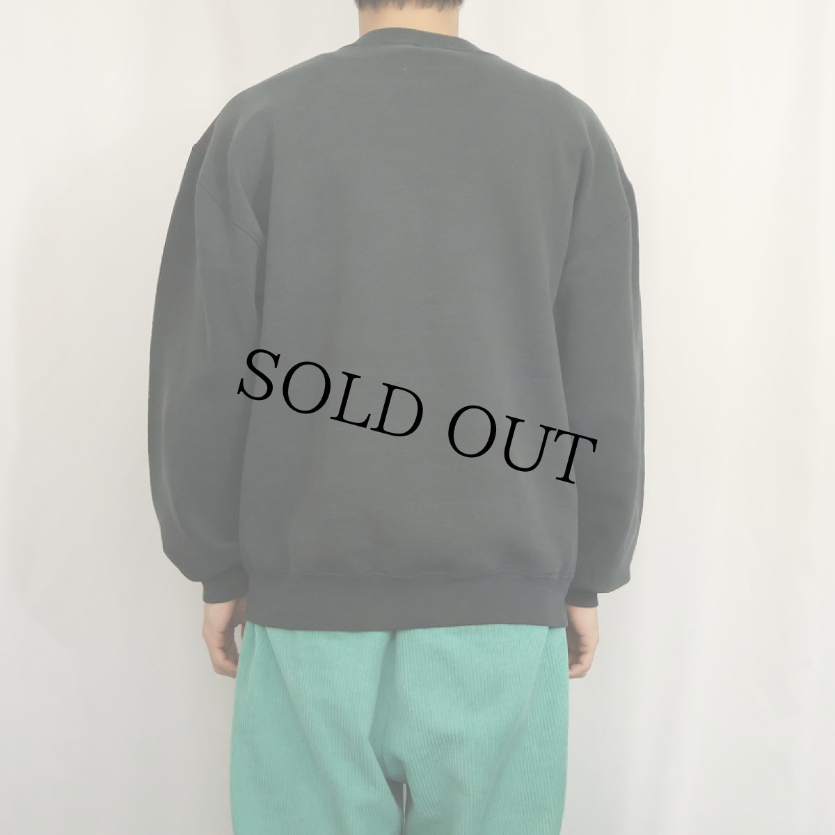 画像3: 90's RUSSELL ATHLETIC USA製 前V 無地スウェット BLACK L (3)