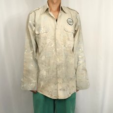 画像2: 80〜90's TODD USA製 ワッペン付き コットンワークシャツ (2)