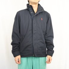 画像2: POLO Ralph Lauren ロゴ刺繡 ポリエステルジップジャケット NAVY S (2)