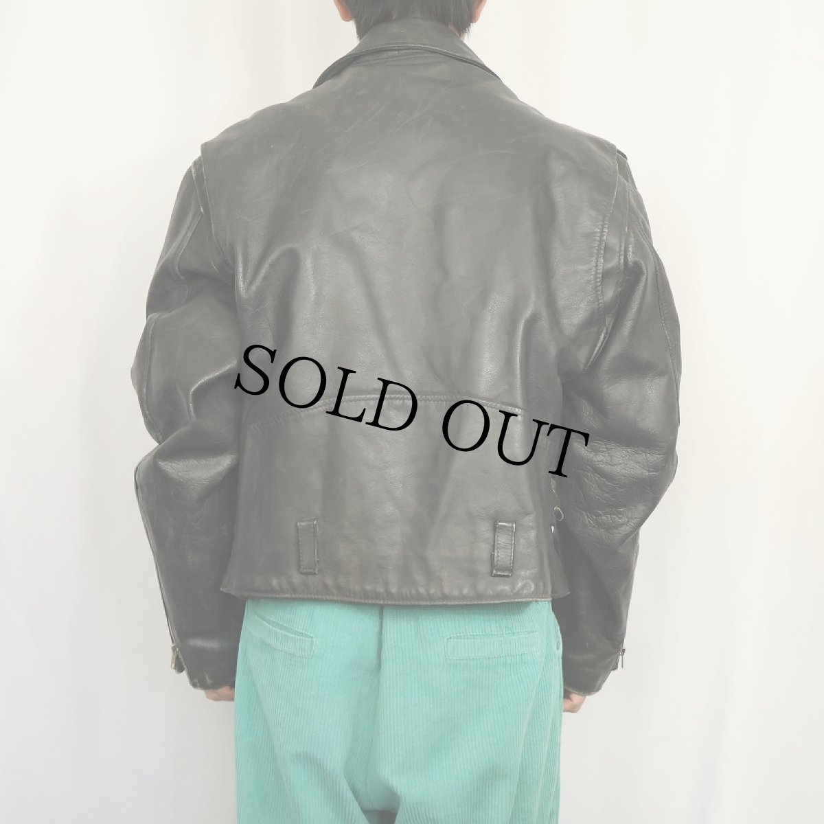 画像3: 80〜90's Excelled USA製 ダブルライダースジャケット BLACK 46 (3)