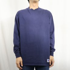 画像2: 90's RUSSELL ATHLETIC USA製 無地ロンＴ NAVY Ｌ (2)