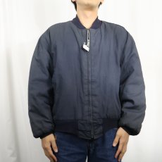 画像2: 60's 民間品 キルティングライナー タンカースジャケット BLACK L (2)