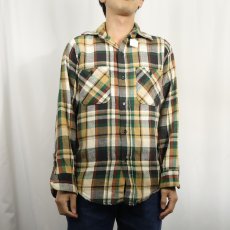 画像2: 70's Mr.Leggs USA製 チェック柄 ヘビーネルシャツ S (2)