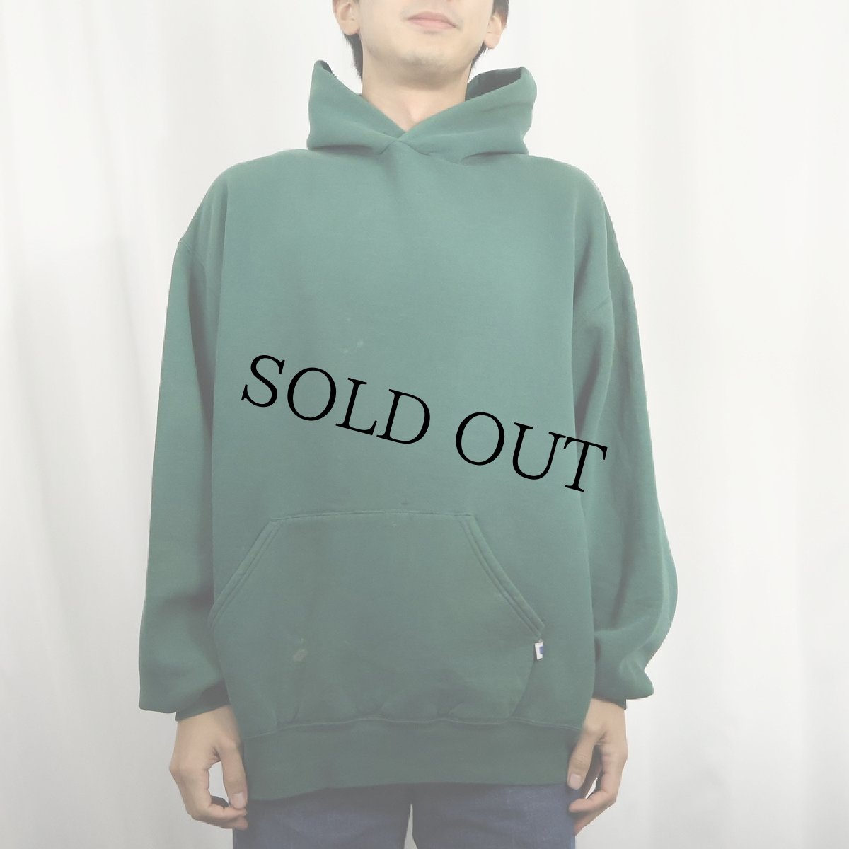 画像2: 90's RUSSELL ATHLETIC USA製 無地スウェットフーディー L (2)