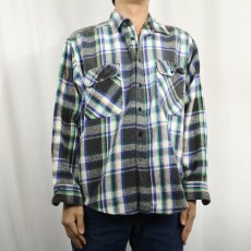 画像2: 90's FIVE BROTHER USA製 チェック柄 ヘビーネルシャツ XL (2)