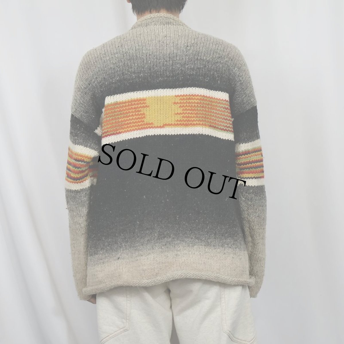 画像3: 【SALE】 ネイティブ柄 ロールネックウールニットセーター (3)
