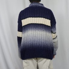 画像3: 切り替えデザイン ロールネック ウールニットセーター (3)