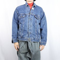 画像2: 90's Levi's 70417 USA製 ネルライナー デニムジャケット S (2)