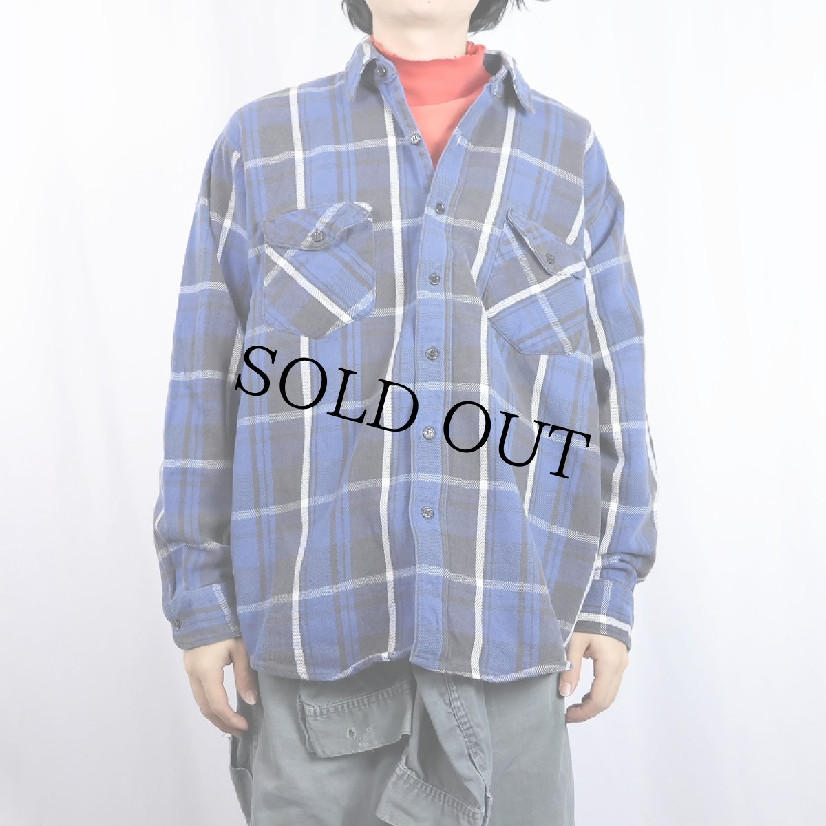 画像2: 80〜90's OSH KOSH USA製 チェック柄 ヘビーネルシャツ XL (2)