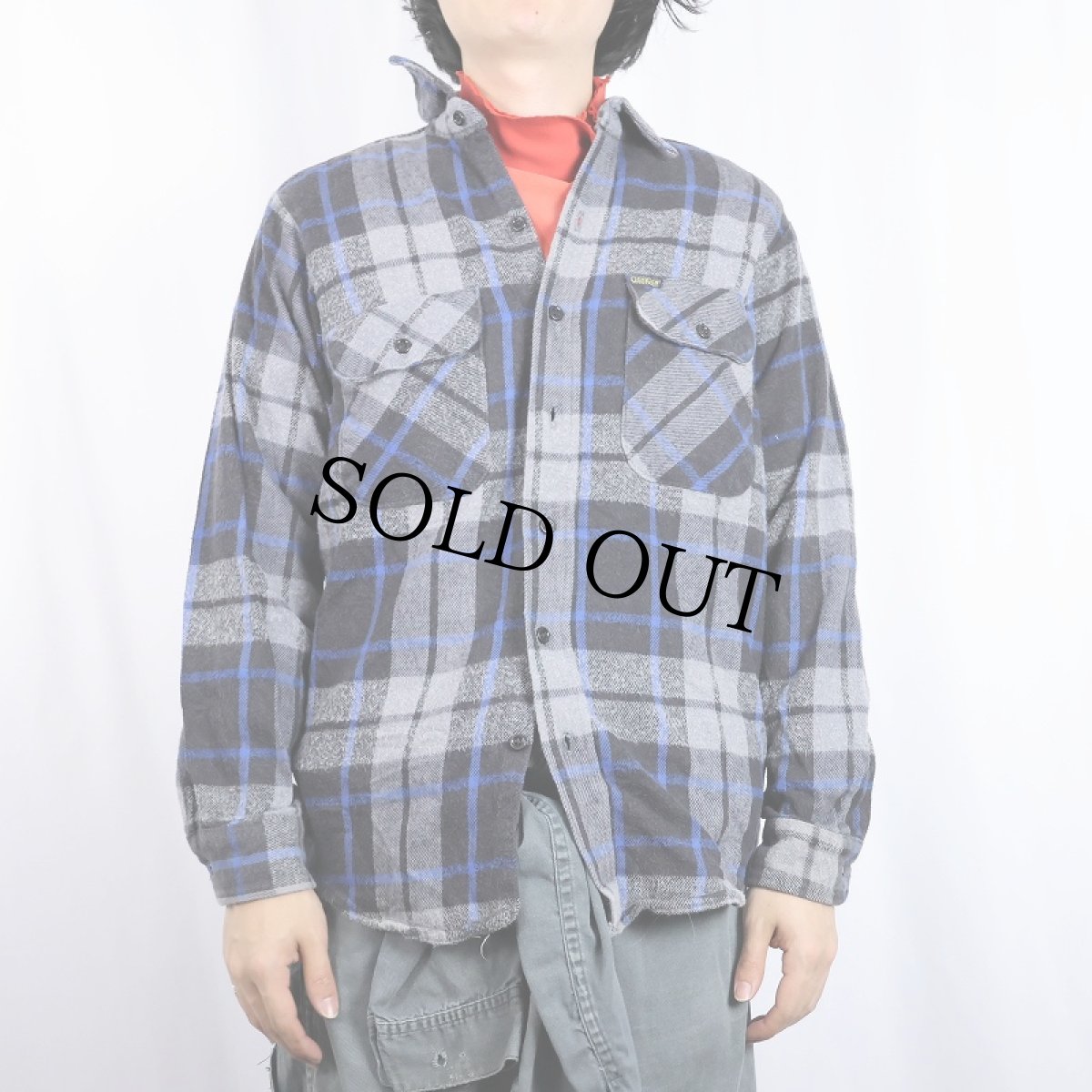 画像2: 80〜90's OSH KOSH USA製 チェック柄 ヘビーネルシャツ M (2)