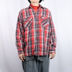 画像2: 90's FIVE BROTHER チェック柄 ヘビーネルシャツ L (2)