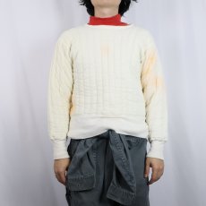 画像2: 60's PENNEY'S TOWNCRAFT 裏サーマル 中綿入り キルティングプルオーバー M (2)