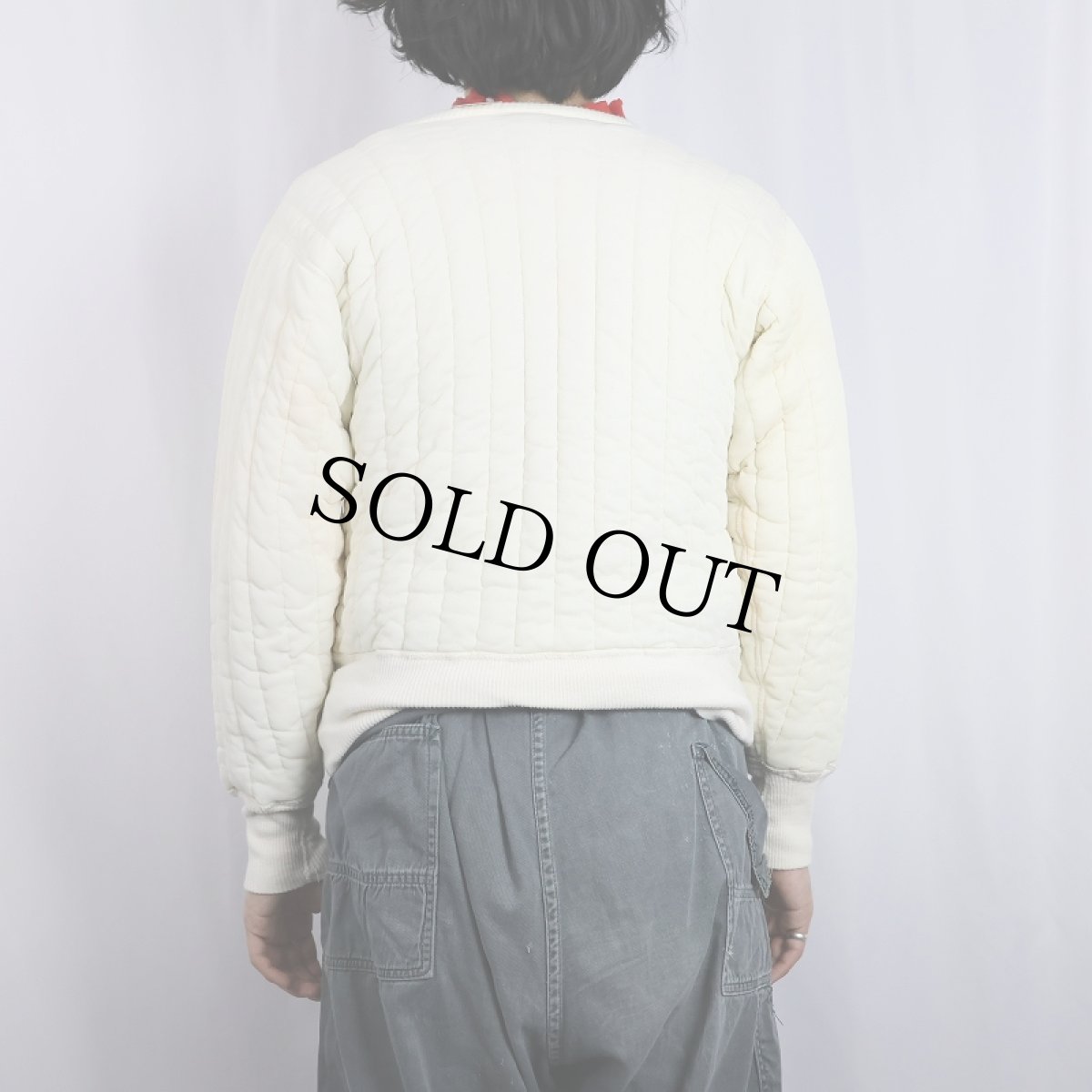 画像3: 60's PENNEY'S TOWNCRAFT 裏サーマル 中綿入り キルティングプルオーバー M (3)