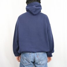 画像3: 90's RUSSELL ATHLETIC USA製 ”NOTRE DAME" プリントスウェットフーディー NAVY XXL  (3)