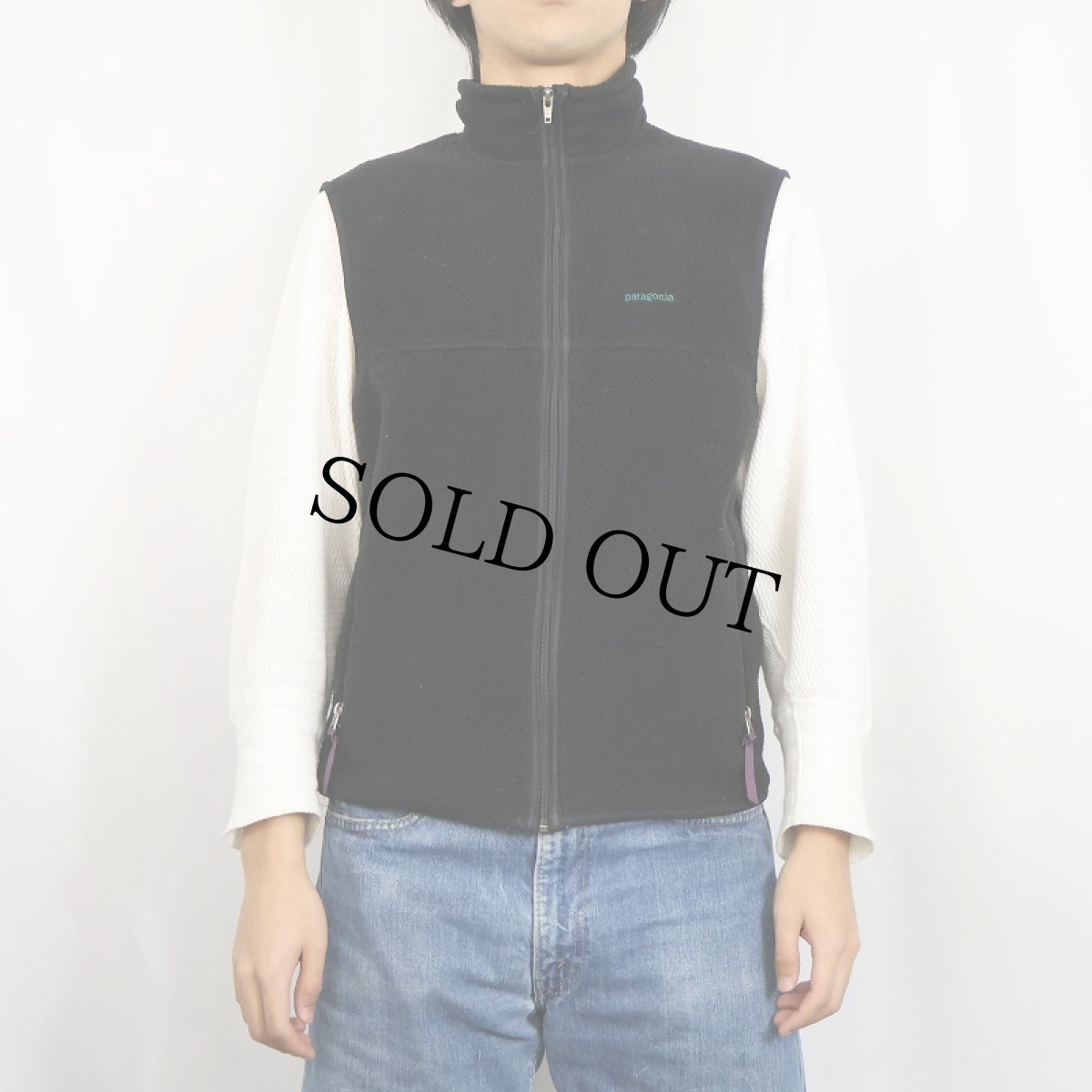 画像2: 90's Patagonia USA製 シンチラフリースベスト BLACK M  (2)