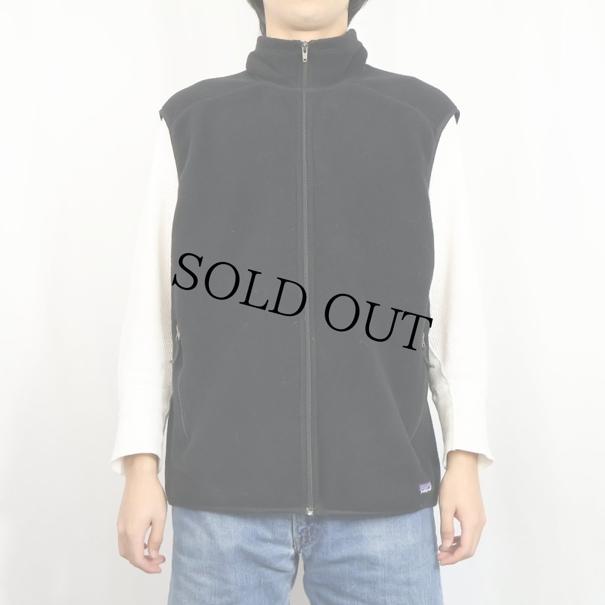 画像2: 2000's Patagonia シンチラフリースベスト BLACK XL (2)