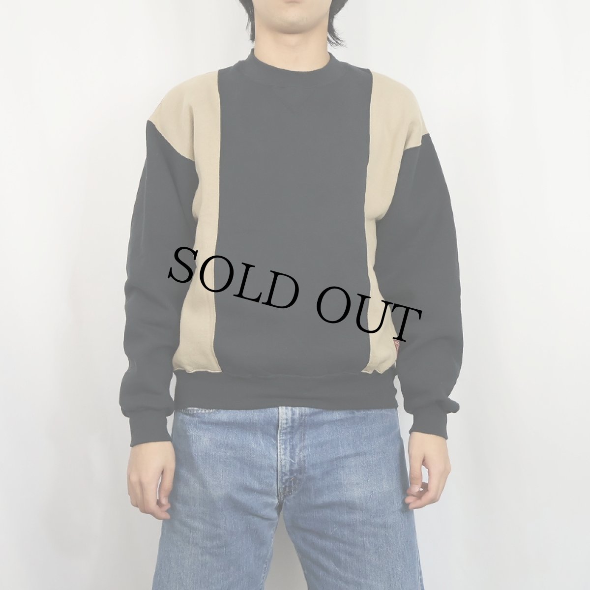 画像2: 90's RUSSEL ATHELETIC USA製 切り替えデザイン 前Vスウェット M (2)