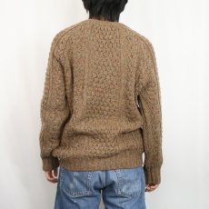 画像3: 80〜90's Ralph Lauren IRELAND製 ネップ混 ウールアランニットセーター (3)