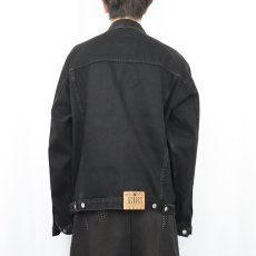 画像3: ACROSS ブラックデニムジャケット XL (3)