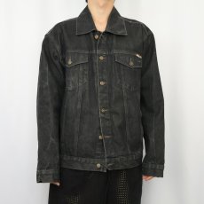 画像2: DENIM STYLE ブラックデニムジャケット XL (2)